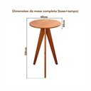 Ver imagem 5 de Conjunto Mesa Bistrô e 3 Banquetas Madeira Maciça, Estofada e Rattan de Fibra 100% Natural Nápoles 