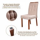 Ver mais imagens de Kit 8 Cadeiras Madeira Maciça, Detalhe em Botonê e Estofada Sophia Espresso Móveis Champagnhe/Marfim