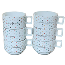 Ver imagem 2 de Kit Jogo 6 Xícaras Café Chá 200ml Empilháveis - Porcelana
