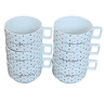 Kit Jogo 6 Xícaras Café Chá 200ml Empilháveis - Porcelana - 3