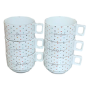 Ver imagem 6 de Kit Jogo 6 Xícaras Café Chá 200ml Empilháveis - Porcelana