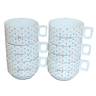 Kit Jogo 6 Xícaras Café Chá 200ml Empilháveis - Porcelana - 6