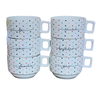 Kit Jogo 6 Xícaras Café Chá 200ml Empilháveis - Porcelana - 1
