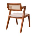 Ver imagem 3 de Kit 8 Cadeiras Madeira Maciça, Rattan de Fibra 100% Natural e Estofada Verona Espresso Móveis Champagne/Off White