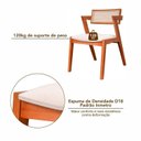 Ver mais imagens de Kit 8 Cadeiras Madeira Maciça, Rattan de Fibra Natural e Estofada Verona Espresso Móveis