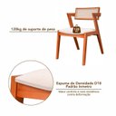 Ver mais imagens de Kit 8 Cadeiras Madeira Maciça, Rattan de Fibra 100% Natural e Estofada Verona Espresso Móveis