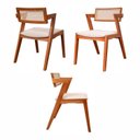 Ver imagem 5 de Kit 8 Cadeiras Madeira Maciça, Rattan de Fibra Natural e Estofada Verona Espresso Móveis