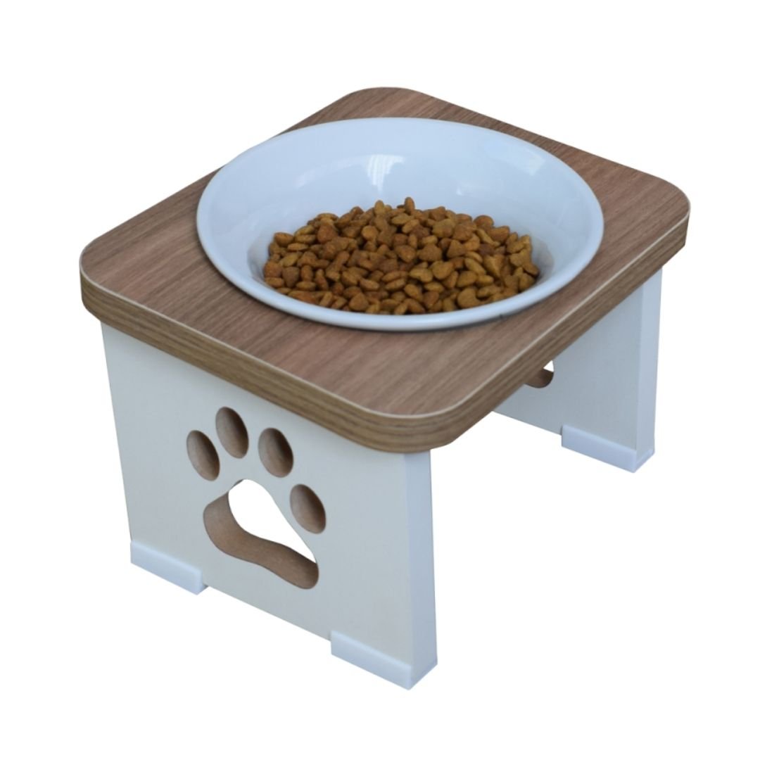 Comedouro Bebedouro Pet Mdf Elevado Cachorro