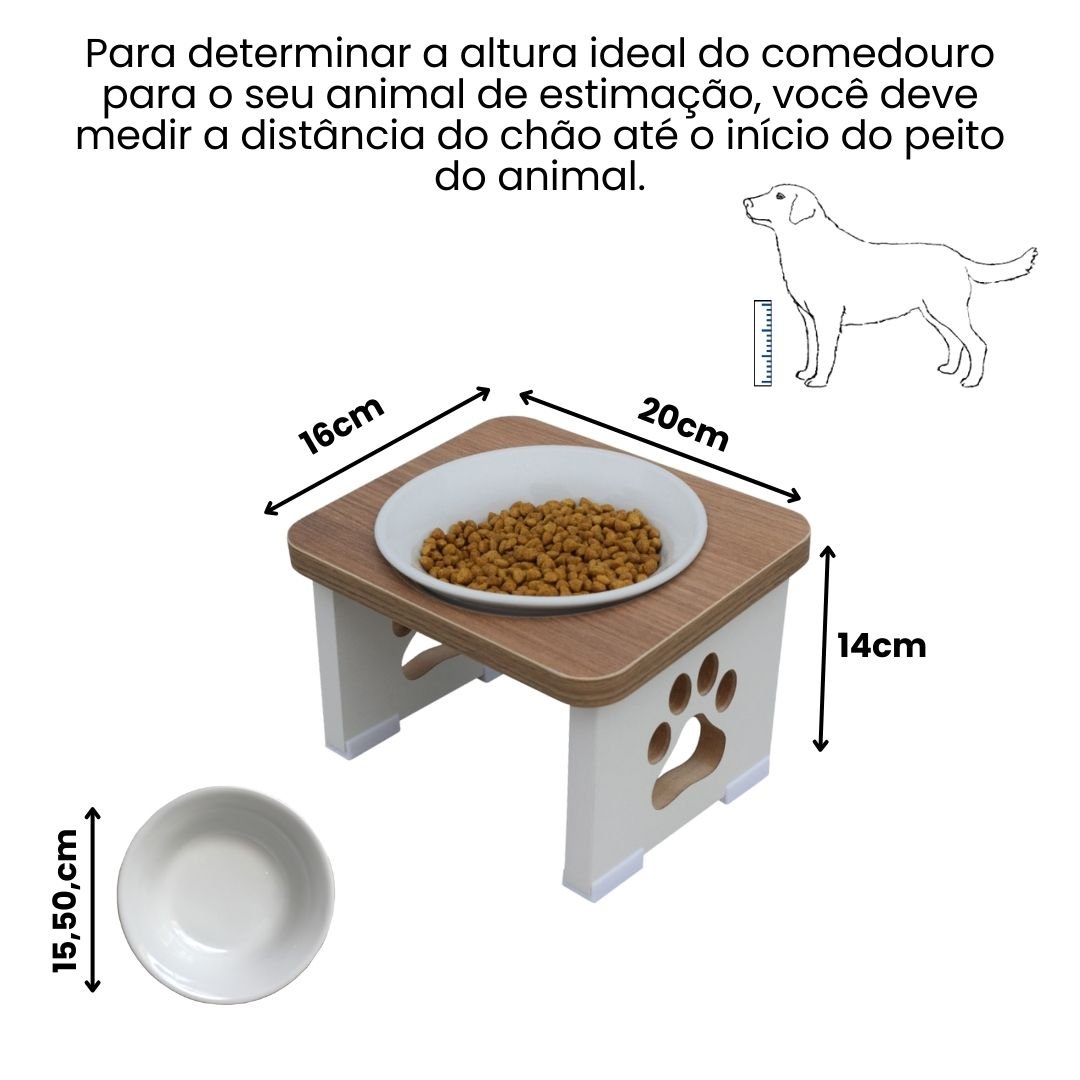 Comedouro Bebedouro Pet Mdf Elevado Cachorro - 2