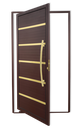 Ver imagem 1 de Porta Pivotante Lamb.Premium c/Puxador D. Sup.Marrom Corten Dourado 100 Brimak