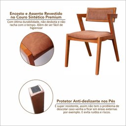 Kit 6 Cadeiras Madeira Maciça e Estofada Ímola Authentic Espresso Móveis - 8