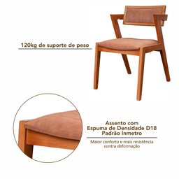 Kit 6 Cadeiras Madeira Maciça e Estofada Ímola Authentic Espresso Móveis - 7