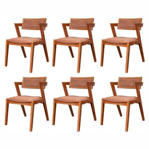 Kit 6 Cadeiras Madeira Maciça e Estofada Ímola Authentic Espresso Móveis