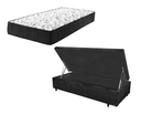 Ver imagem 1 de Cama Box Baú Solteiro Dreams Suede Preto + Colchão Solteiro Dreams Espuma D33 com Eps 14x88x188