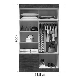 Guarda Roupa Solteiro 1,18m 4 Portas 2 Gavetas Recife New MobyCasa Moveis Branco - 2