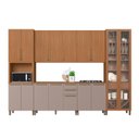 Ver imagem 1 de Kit de Cozinha Cristal 16 Portas Freijo com Camurca - Moveisaqui