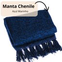 Ver imagem 2 de Manta para Sofá Peseira em Chenile 1.80x1.20m - Azul Marinho