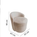 Ver imagem 6 de Poltrona Decorativa Yara Orgânica Veludo Bege