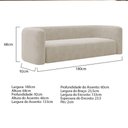 Ver imagem 6 de Kit Sofá 3 Lugares 180cm e Poltrona Orgânica Luxo Recepção Melina Linho Adj Decor Cinza