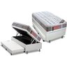 Cama Box Baú C/auxiliar Solteiro: Colchão Molas Castor Pocket Light Stress + Base Branco(88x188) - 1