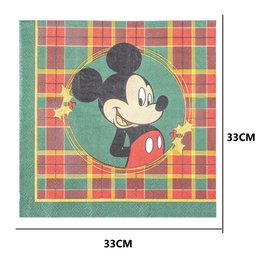 Guardanapo Natalino de Papel Mickey Xadrez Vermelho e Verde - 2
