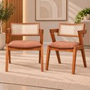 Ver imagem 1 de Kit 2 Cadeiras Madeira Maciça, Rattan de Fibra 100% Natural e Estofada Verona Espresso Móveis