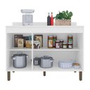 Ver imagem 3 de Balcão Karen 119cm 3 Portas Branco com Tampo MDP - Peternella Móveis