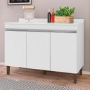 Ver imagem 2 de Balcão Karen 119cm 3 Portas Branco com Tampo MDP - Peternella Móveis