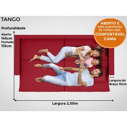 Sofá Tango 2,00M Sem Caixa, Retrátil e Reclinável Velosuede Vermelho - Netsofás - 9