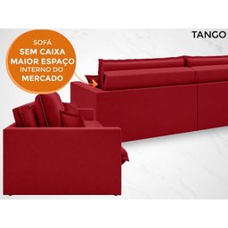 Sofá Tango 2,00M Sem Caixa, Retrátil e Reclinável Velosuede Vermelho - Netsofás - 3