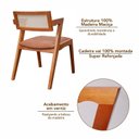 Ver imagem 6 de Kit 4 Cadeiras Madeira Maciça, Rattan de Fibra 100% Natural e Estofada Verona Espresso Móveis