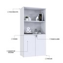 Ver imagem 5 de Armário Alto Estante com 02 Portas 161,5x80x42cm Wlae80 Branco Chess