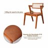 Kit 6 Cadeiras em Madeira Maciça, Rattan de Fibra 100% Natural e Estofada Verona Authentic Espresso  - 7