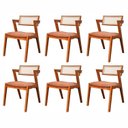 Ver imagem 3 de Kit 6 Cadeiras Verona Madeira Maciça com Rattan Fibra Natural Espresso Móveis