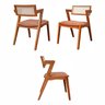 Kit 6 Cadeiras em Madeira Maciça, Rattan de Fibra 100% Natural e Estofada Verona Authentic Espresso  - 4