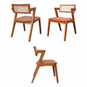 Ver imagem 4 de Kit 6 Cadeiras Madeira Maciça, Rattan de Fibra 100% Natural e Estofada Verona Espresso Móveis