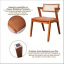 Ver mais imagens de Kit 8 Cadeiras Madeira Maciça, Rattan de Fibra 100% Natural e Estofada Verona Espresso Móveis Marrom/Champagnhe/Couro