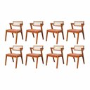 Ver imagem 3 de Kit 8 Cadeiras Madeira Maciça com Rattan Fibra Natural Verona Espresso Móveis