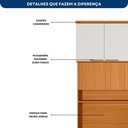 Ver imagem 3 de Conjunto Paneleiro Duplo, Aéreo e Balcão 120cm Bari - Freijo UV/Off Acetinado