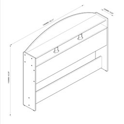 Cabeceira Casal Solteiro para Cama 3 Nichos Multiuso 140 cm Quarto Dormitório Marrom Madeira - 3