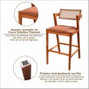 Ver mais imagens de Kit 2 Banquetas Madeira Maciça, Estofada e Rattan de Fibra 100% Natural Nápoles Espresso Móveis