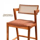 Ver imagem 5 de Kit 2 Banquetas Madeira Maciça, Estofada e Rattan de Fibra 100% Natural Nápoles Espresso Móveis Marrom/Champagnhe/Couro