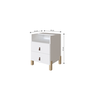 Ver mais imagens de Mesa de Cabeceira com 1 Nicho e 2 Gavetas Domus Yescasa Branco