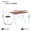 Ver imagem 3 de Conjunto de Mesa Tubular 62 100x60cm Tampo em MDF com 4 Cadeiras Ane B Branco/Preto