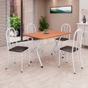 Ver imagem 1 de Conjunto de Mesa Tubular 62 100x60cm Tampo em MDF com 4 Cadeiras Ane B Branco/Preto