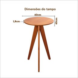 Conjunto Mesa Bistrô e 2 Banquetas em Madeira Maciça, Estofada e Rattan de Fibra 100% Natural Nápoles Authentic - 7