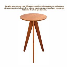 Conjunto Mesa Bistrô e 2 Banquetas em Madeira Maciça, Estofada e Rattan de Fibra 100% Natural Nápoles Authentic - 11