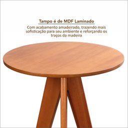 Conjunto Mesa Bistrô e 2 Banquetas em Madeira Maciça, Estofada e Rattan de Fibra 100% Natural Nápoles Authentic - 10