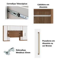 Guarda Roupa Dormitório Modulado Irlanda Casal/queen - Amêndola Touch e Branco - Roupeiro Demobile C - 4