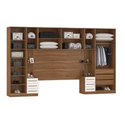 Guarda Roupa Dormitório Modulado Irlanda Casal/queen - Amêndola Touch e Branco - Roupeiro Demobile C - 2